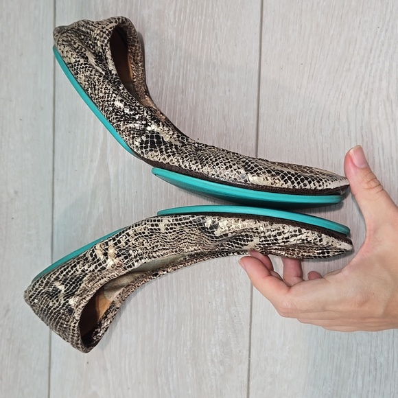 Tieks By Gavriell Snakeskin Ballet Flats Slide Leather Shoes Sz 9 - Picture 8 of 11